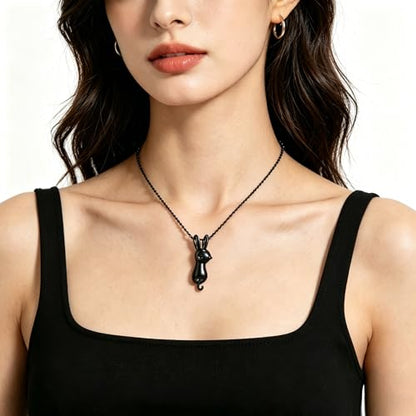 Black Cat Animal Urn Necklace for Ashes Keepsake Memorial Cremation Pendant Jewelry - style: Black Cat