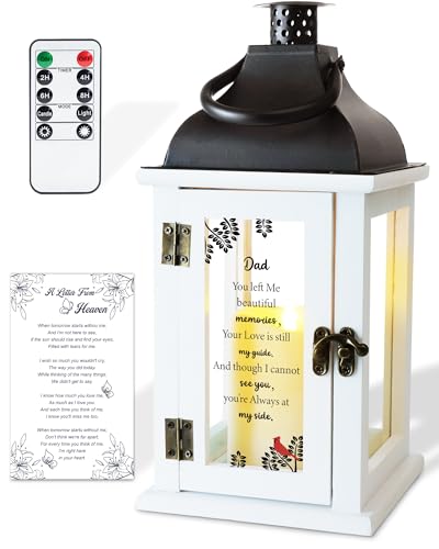 Homemory Memorial Lantern Loss of Father Bereavement Sympathy Gift | Remote Keepsake Gift in Memory of Dad, Thoughtful Condolences for Funeral, Remembrance and Loss of Loved One Occasions - color: Dad
