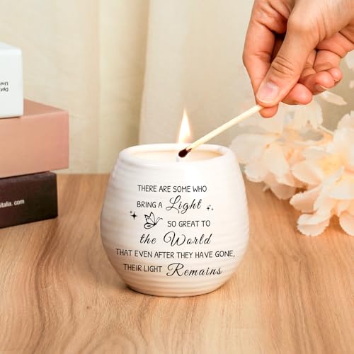 Sympathy Gifts 10 Oz Memory Candle for Loss of Loved One - color: Their Light Remains