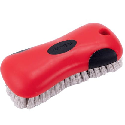 Mothers Soft Bristle Leather and Upholstery Car Cleaning Scrub Brush for Automotive, Home, Couch, Stain Remover, Red - style: Leather Brush