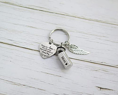Small Keepsake Urn for Human Ashes Sympathy Gifts for Loss of Mom Memorial Bereavement Gifts in Memory of Mother Mini Cremation Urn Keychain Silver