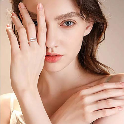 BEILIN 925 Sterling Silver Inspirational Jewelry Rings Adjustable Ring Personality Encouragement Gift for Teens Women - style: A true friendship is a journey without an end