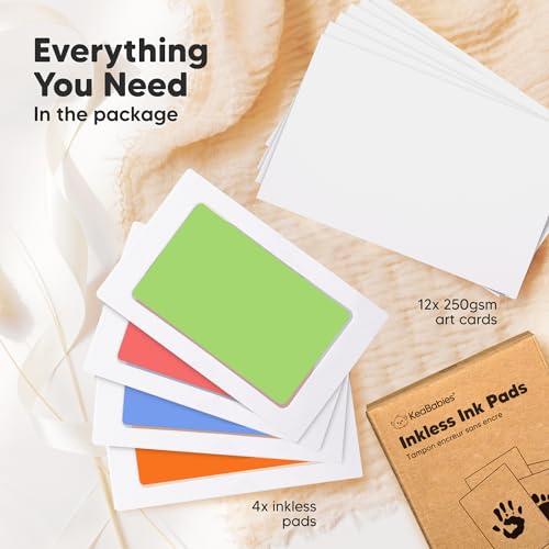 4pk Inkless Baby Hand and Footprint Kit, Mess Free Ink Pads (Candy, R) - color: Candy, size: 4-Pack, Regular 2.3" x 3.7"