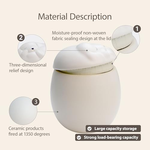 Ceramic Pet Cremation Urn for Dogs, Sleeping Dog Lid Memorial Urn