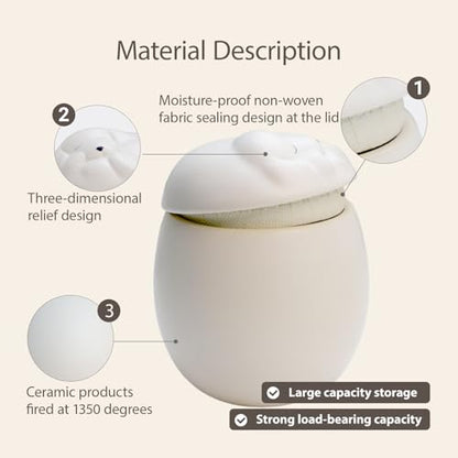 Ceramic Pet Cremation Urn for Dogs, Sleeping Dog Lid Memorial Urn