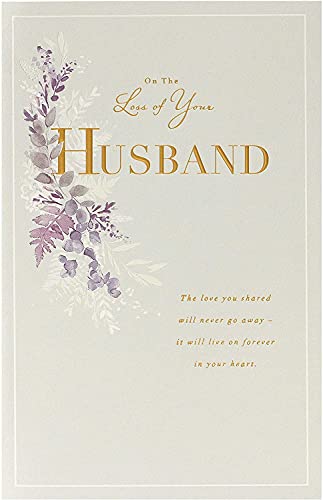 UK Greetings Loss of Husband Sympathy Card - Peaceful Design, yellow|white, 137x210mm