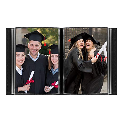 Pioneer Photo Albums 36-Pocket Sewn Leatherette Embroidered "Graduation" Theme Frame Cover Album for 4 by 6-Inch Prints, Black |(Pack of 6) - size: 4 x 6 Inch (Pack of 6)