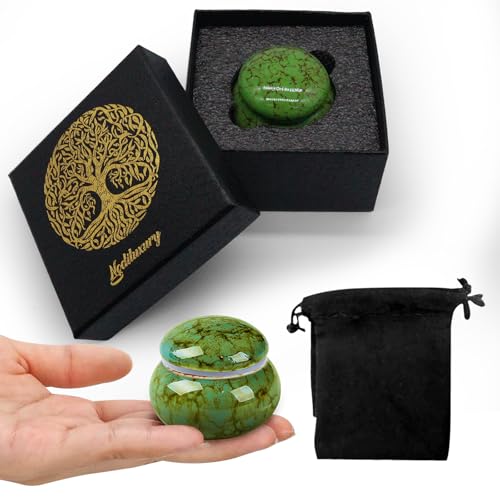 Small Urns for Human Ashes Keepsake,Ceramic Small Cremation Urn for Ashes for Women Adult Male with Gift Box and Velvet Bag 1.6'' Mini Urns for Pet Urn Dog Cat Ashes Keepsake Green - size: Green Ceramic