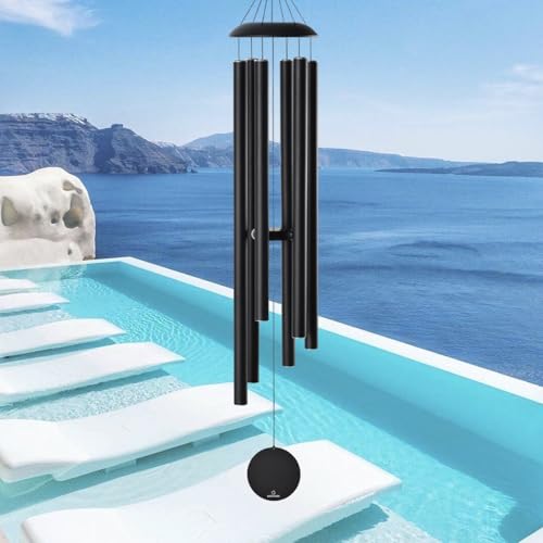 Extra Large Wind Chimes for Outside Deep Tone (62",Black)