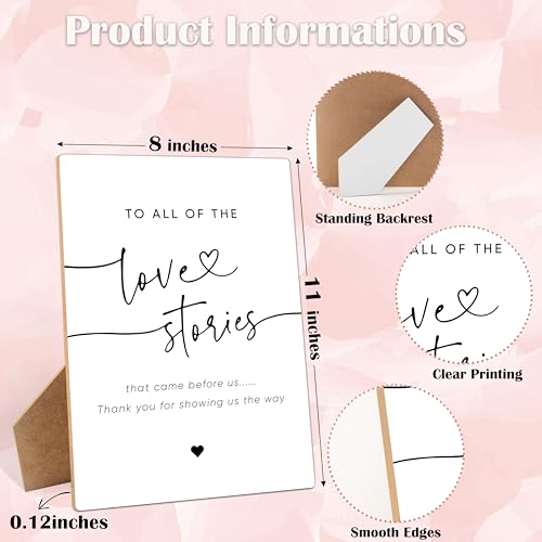 Generations of Love Wedding Table Sign, To All The Love Stories That Came Before Us, Wedding Signs for Reception, 8×11" Wooden Sign With Stand for Bridal Shower, Engagement, Wedding Shower Decorations - style: To All The Love Stories