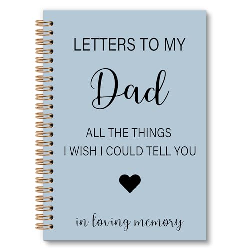 Memorial Gifts for Loss of Dad Grief Notebook Journal, Letters to My Dad in Heaven Journal, Sympathy Notebooks Gifts for Loss of Dad Father, In Loving Memory Sympathy Gifts, 6x8.2In（Blue） - color: letters dad