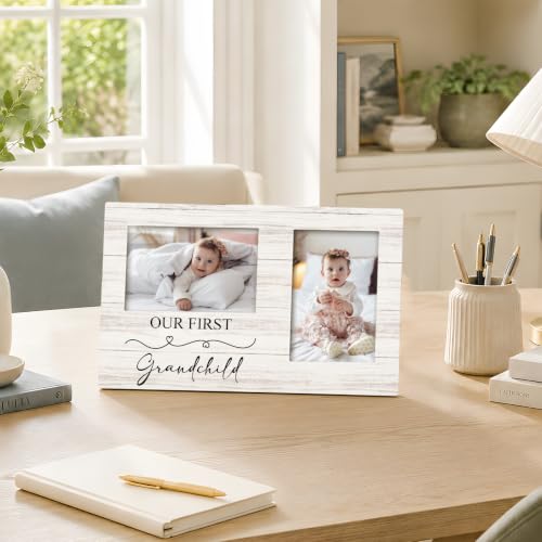 First Grandchild Double Picture Frame 4x6, Baby Two Photo Frame - color: color-2