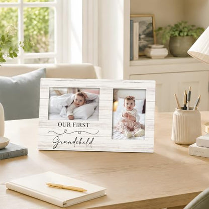 First Grandchild Double Picture Frame 4x6, Baby Two Photo Frame - color: color-2