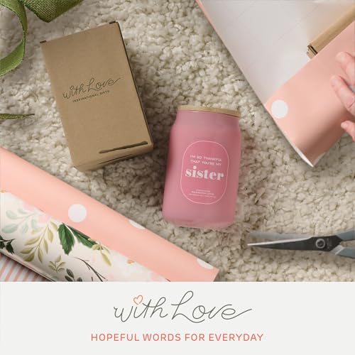 With Love Soy Wax Scented Candle: I'm So Thankful that You're My Sister | Scented Candle, Home Decor, Gifts for Friends, Pure Essential Oils, Up to 60 Hours Burn Time, Glass Jar w/ Bamboo Lid - style: Thankful You're My Sister