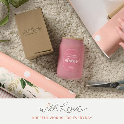 With Love Soy Wax Scented Candle: I'm So Thankful that You're My Sister | Scented Candle, Home Decor, Gifts for Friends, Pure Essential Oils, Up to 60 Hours Burn Time, Glass Jar w/ Bamboo Lid - style: Thankful You're My Sister