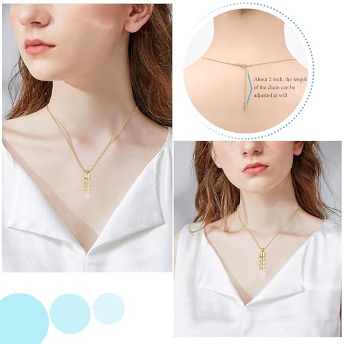 Oinsi Clear Glass Tube Cremation Urn Jewelry Ashes Holder Necklace Keepsake Memorial Pendant Including Box/Fill Kits - color: Gold1