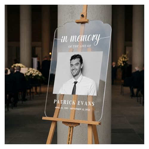 Personalized In Memory Of The Life Funeral Sign With Photo (Paper) - color: Sign 2