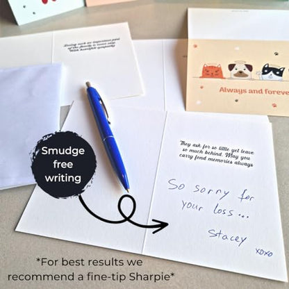 Hat Acrobat 24 Pet Sympathy Cards for Dogs, Cats with Envelopes - Pet Sympathy Card, Loss of Dog Sympathy Card Set, 24 Cards in 8 Beautiful Designs - Thoughtful Sympathy Card for Loss of Pet Dog or - color: Pro Variety Value