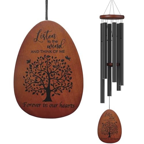 Suntimber Tree of Life Sympathy Memorial Wind Chimes for Loss of Loved One | 35" Windchimes outside in Memory of a Loved One,Bereavement Sympathy Gifts for Condolence,Funeral,Outdoor Clearance - size: 35" Tree of Life