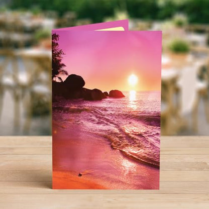 Designer Greetings For Your Words, Blank Cards 6 Pack - color: Beach Sunset