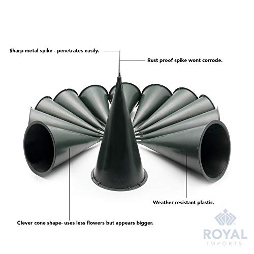 Royal Imports Cemetery Vases for Grave 10" Medium, 1.9" Spikes Set of 2 - size: Medium - No Foam