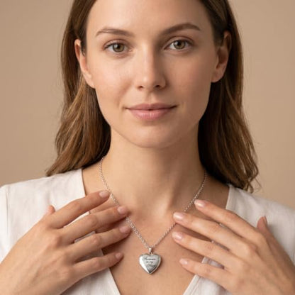 PHOCKSIN Personalized Locket Necklace for Women Photo Necklace with Customized Picture Birth Flower Birthstone Customizable Birthday Gifts - color: #11 Heart Forever In My Heart