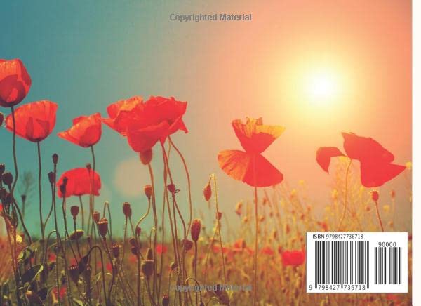 A Celebration Of Life: Beautiful Field Of Poppies At Sunset, Memorial (Funeral) Guest Book For Funerals & Memorial Services, Registry & Condolences ... Cover, Poppy Flowers, Photo (Picture) Page
