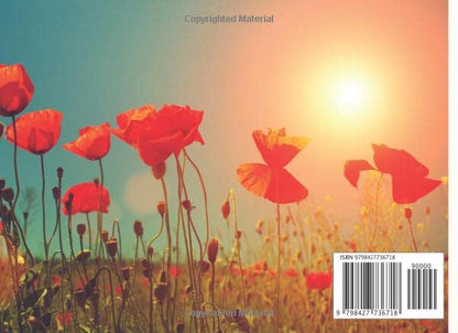 A Celebration Of Life: Beautiful Field Of Poppies At Sunset, Memorial (Funeral) Guest Book For Funerals & Memorial Services, Registry & Condolences ... Cover, Poppy Flowers, Photo (Picture) Page