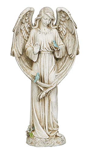 Joseph's Studio by Roman - Angel with Two Birds Statue, 20" H, Garden Collection, Resin and Stone, Decorative, Religious Gift, Home Outdoor and Indoor Decor, Durable, Long Lasting