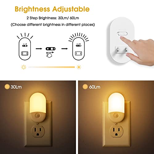 L LOHAS LED Night Lights Plug into Wall, 4 Pack LED Night Light Light - color: Soft White, size: 4 Count (Pack of 1)