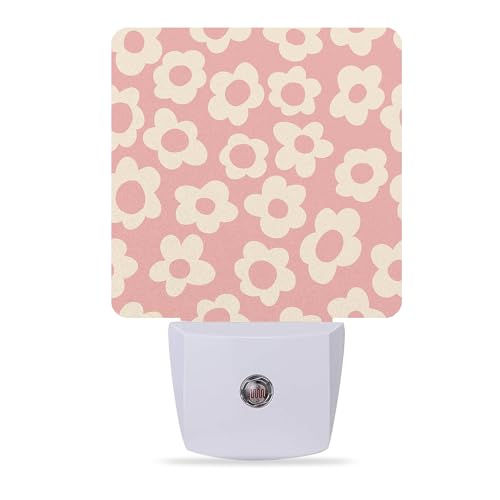 Night Lights Plug into Wall Vintage Groovy Flowers Night Lights Dusk to Dawn Sensor Led Lamp for Women Men,Led Lights for Stairway/Hallway/Bedroom,0.5W - color: Vintage Groovy Flowers