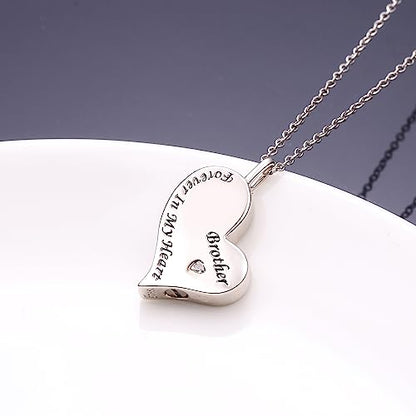 Ladytree 925 Sterling Silver Cremation Urn Necklace for Ashes - style: Brother