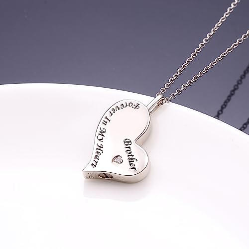 Ladytree 925 Sterling Silver Cremation Urn Necklace for Ashes - style: Brother