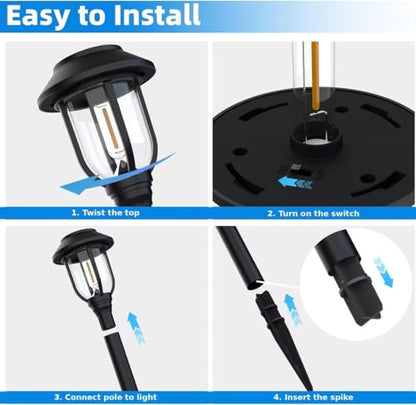 ILANCK 12 Pack Solar Lights Outdoor, 6000K Bright Solar Pathway Lights for Outside, Auto On/Off Waterproof Solar Powered,Landscape Lighting for Walkway, Yard, Path, Driveway, Garden - color: 6000K White Light
