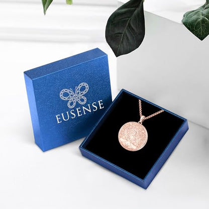 Picture Locket Necklace for Women Men Rose 14K Real Gold 925 Sterling Silver Jewelry Heart Locket Necklace that Holds Pictures Tree of Life Viking Wolf Celtic Knot St Christopher St Michael Pendant - color: I2-8-Celtic Locket-Rose Gold