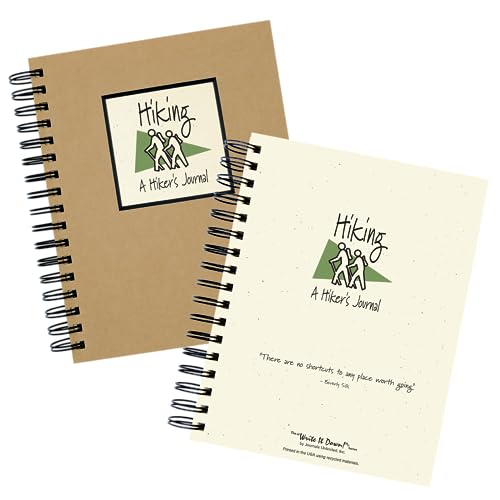 Write it Down series by Journals Unlimited, Guided Journal, Hiking, A Hiker's Journal, Full-size 7.5"x 9", Kraft Hard Cover, Made in USA