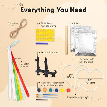 Baby Handprint Footprint Ornament Keepsake Kit, Newborn Imprint (Duo Heart) - color: Duo Heart