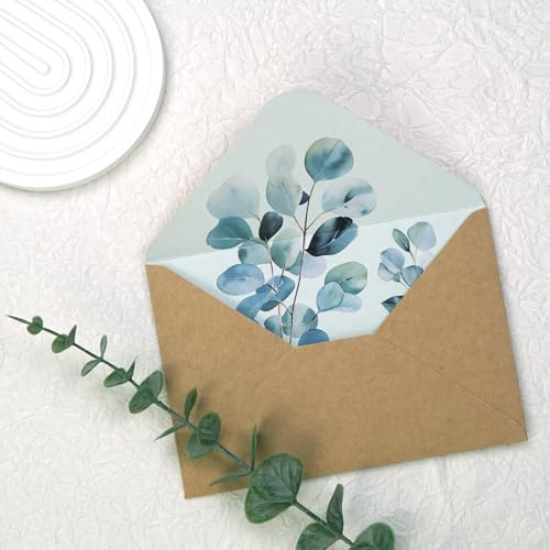 Sympathy Cards with Envelopes, Sympathy Cards, 24 Pack with Thoughtful Messages, 4 Designs Condolences Card Assortment Boxed with Kraft Envelopes, Bereavement Cards Bulk, Greenery Eucalyptus