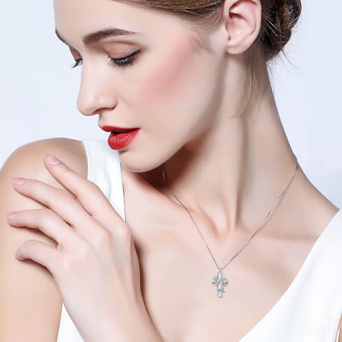 DAOCHONG Butterfly Cross Urn Necklace Memorial Cremation Jewelry - style: Blue Butterfly Urn Necklaces