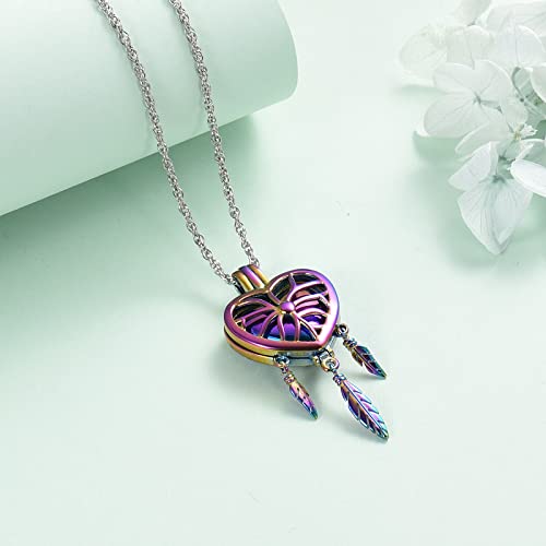 shajwo Dream Catcher Urn Necklace for Ashes - color: Rainbow-full
