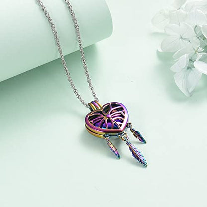 shajwo Dream Catcher Urn Necklace for Ashes - color: Rainbow-full