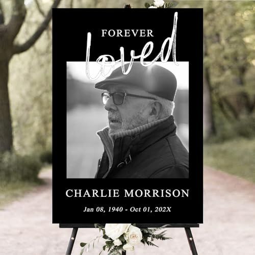 Custom Celebration of Life Welcome Sign with Photo for Memorial Funeral - color: Sign 2