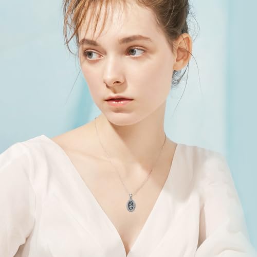 Birth Flower Photo Locket Necklace 925 Sterling Silver 12 Month Locket Necklace with Picture Birth Flower Photo Jewelry Gifts for Women Mother Mom Daughter - color: 06-June-rose, style: 1.no custom