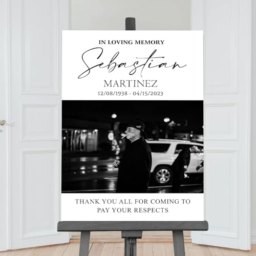 Personalized Photo Funeral Welcome Sign - Minimalist Celebration of Life - Large Funeral Sign - Memorial Sign - Funeral Decorations - Celebration Of Life Welcome Picture - Funeral Collage Of Pictures - color: Multi 5