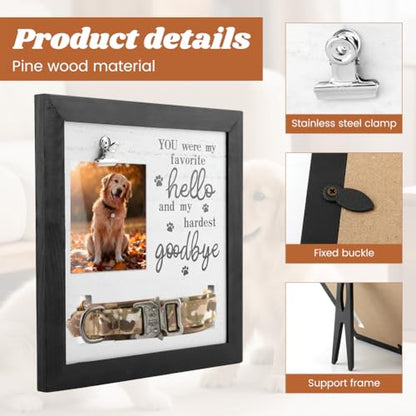 Dog Memorial Gifts, Pet Memorial Frame with Collar Holder, Loss of Dogs Sympathy Gift, Pets Cat Remembrance Bereavement Gift, Pets Hair Dog Fur Keepsake Keyring, for Pet Lovers