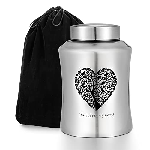 SOITIS Large Stainless Steel Cremation Urn for Human Ashes - 220 lbs Capacity, Decorative Adult Urn for Ashes, Tree of Life Memorial Urn with Secure Lid, Funeral Keepsake for Men & Women