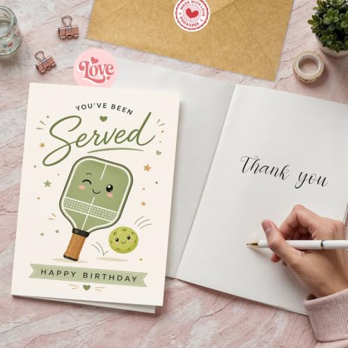 You've Been Served Pickleball Birthday Card, Paddle Greeting Gift | Pickleball Birthday Card For Pickleball Player, Sports Fan Greeting Card, Pickleball Lover Gift Card, Served Birthday Card - color: sport12