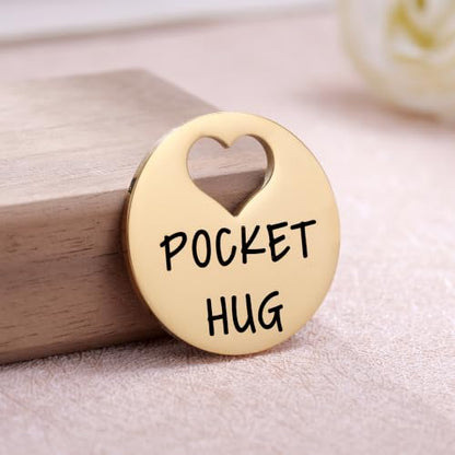 Aesnefe Pocket Hug from Heaven Token, Memorial Gifts for Loss of Mom Dad Grandma Grandpa Son Daughter, Sympathy Condolence Keepsake, Remembrance Gifts for Loss of Loved One - color: Gold