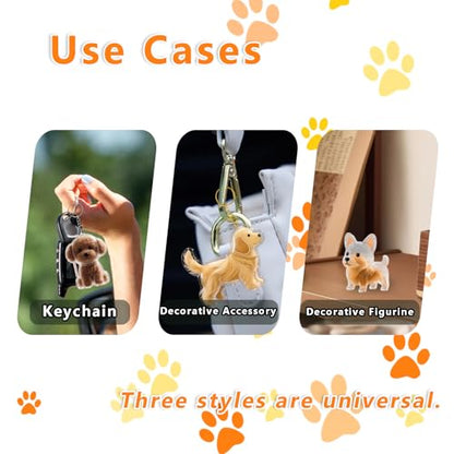 Pet Hair Keepsake Keychain Memorial Charm with Transparent Bottle for Collecting Dog Fur Portable - color: Teddy