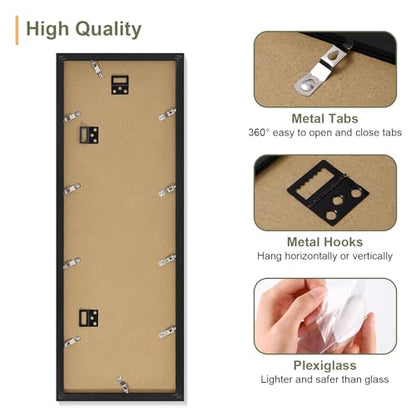 Vittanly 8x24 Collage Picture Frame, Displays 5Pcs 4x6 Pictures, Black - color: Black, size: 8x24